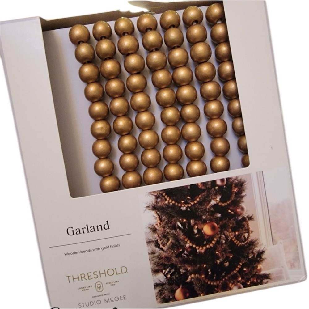 Threshold Studio McGee Bead Decorative Garland Gold